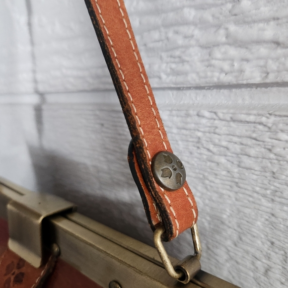 Patricia Nash Ferrera Frame Floral Shoulder Clutch Satchel Leather Bag Brown - Picture 12 of 16